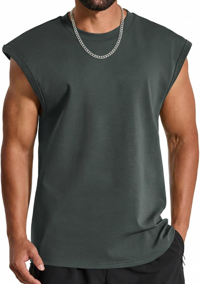 COOFANDY Mens Workout Tank Tops Summer Sleeveless Tee Shirts Casual Stylish Gym Muscle Shirt Loose Fit for Basketball