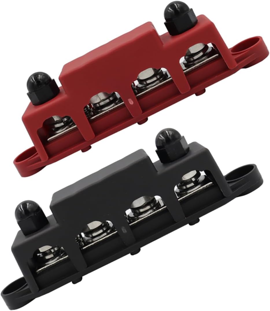 MERRYHAPY 2pcs Stud Power Distribution Block with Cover Bus Bar for Automotive Rv Yacht and Ship Applications Dc Durable Electrical Connector