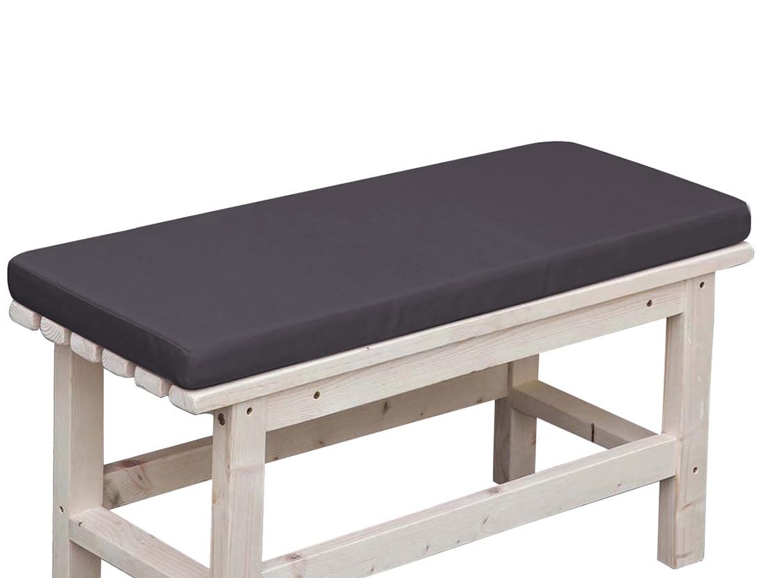 Alfombrilla gruesa impermeable para banco de jardín de 2 y 3 plazas, para patio, columpio y uso doméstico (90 x 40 cm oscuro) accesorio de asiento de mesa