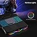 AICHESON Laptop Cooling Pad, Chill Pad for 15.6-17.3 Inch Notebook with 7 Height Slots, 2 USB Ports, Rainbow Lights, Perfect for Reducing Temperature of Laptop, AA3