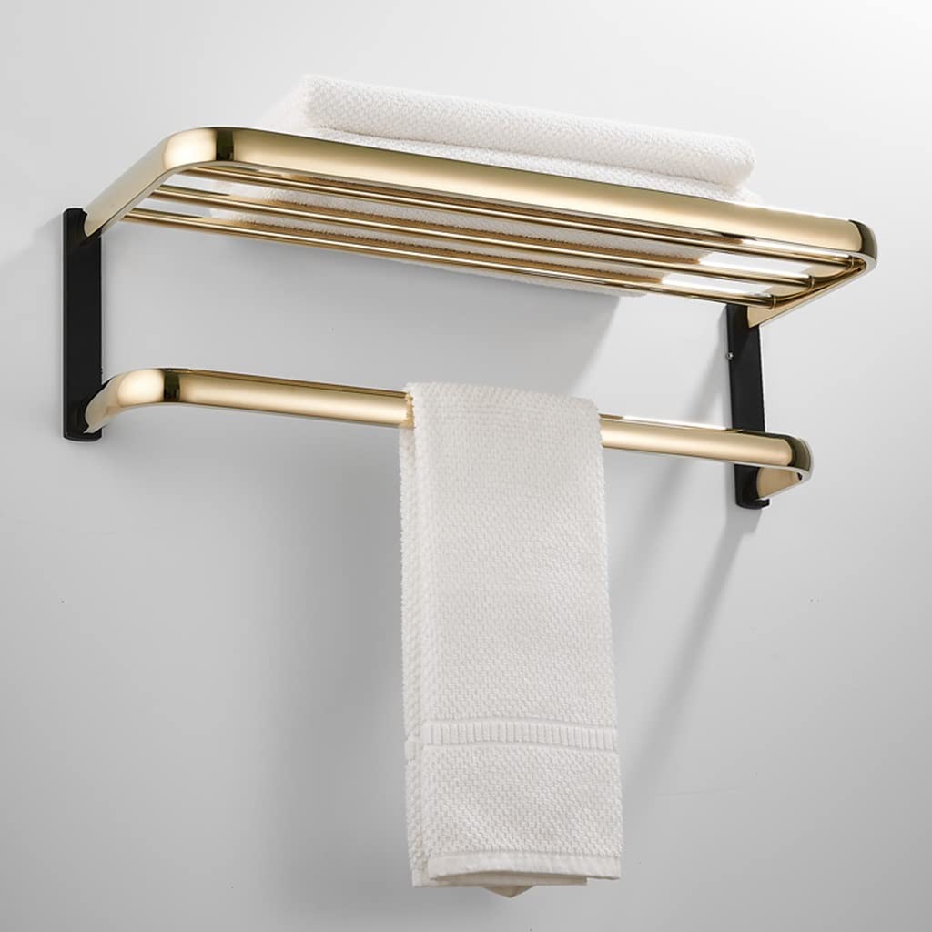 Toallero de baño negro y dorado de cobre con colgante nórdico