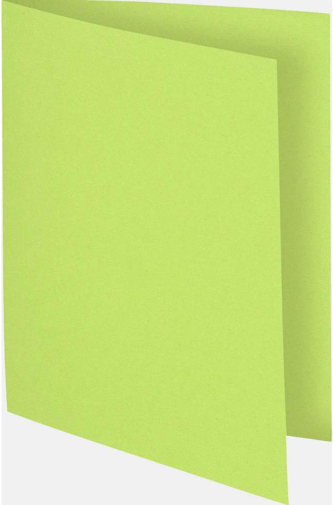 Exacompta - Ref 160013E - Forever Collection - Flash Square Cut Folders - 240 x 320mm in Size, Suitable for A4 Documents, 220gsm Recycled Card - Lime Green (100 Pack)