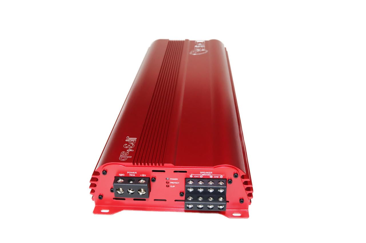 DOWN4SOUND JP34 AB RED 4-kanałowy samochodowy wzmacniacz audio | wzmacniacz mocy 590 W RMS klasy AB | wzmacniacz głośnika stereo samochodowego | wysokowydajny dźwięk samochodowy