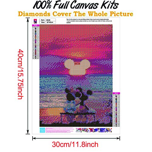 AILIBUT DIY 5D Full Drill Diamond Painting Kits,Paint with Circular Diamonds by Numbers, Romantic Beach Diamond Art for Home Wall Decor Gift(12x16inch)