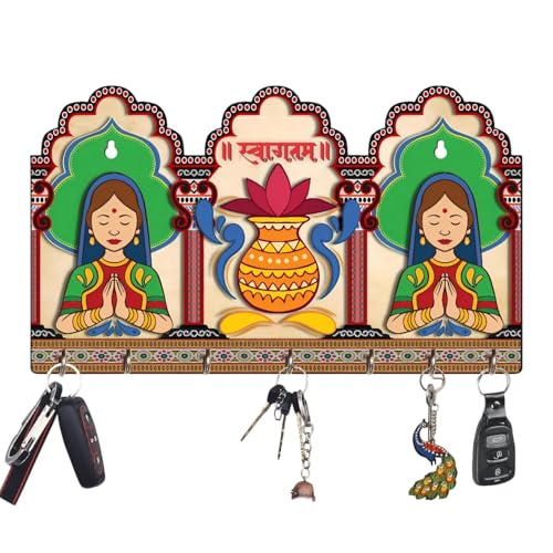 Khushansh Crafts Wood Key Holder (5 Hooks)_APS-20_