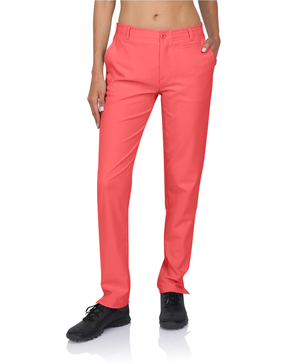 Three Sixty Six Women’s Quick Dry Golf Pants 30 Inch Inseam - Lightweight 4-Way Stretch, Moisture Wicking, Anti-Odor, UPF 50+ Coral