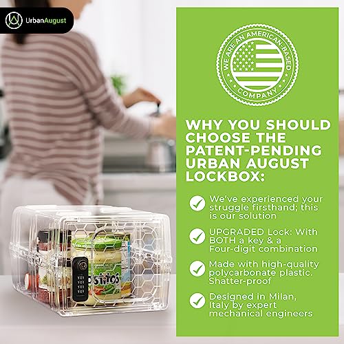 Urban August Dual Combination & Keyed Lockbox - Lockable Box For Everyday Use - Multi-Purpose Lock For Home & Office Safety - Made Of Industrial-Grade Plastic - One Size (Clear) #TOP1