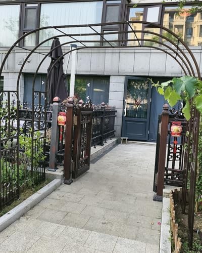 7.5ft Garden Arbor Trellis for Climbing Plants, Metal Wedding Arch for Outdoor Ceremonies, Black Garden Arch for Backyard, Lawn Decor - Available in Dark Green, White, Bronze Brown