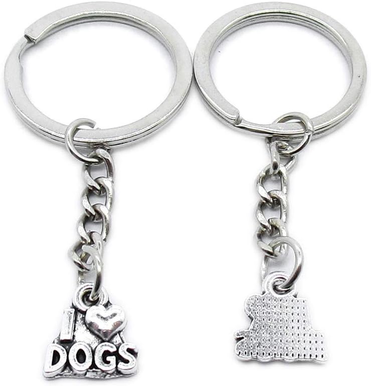 100 Pieces Keyring Keychain Wholesale Suppliers Jewelry Clasps QV7Z7K Love Dogs Tag Signs