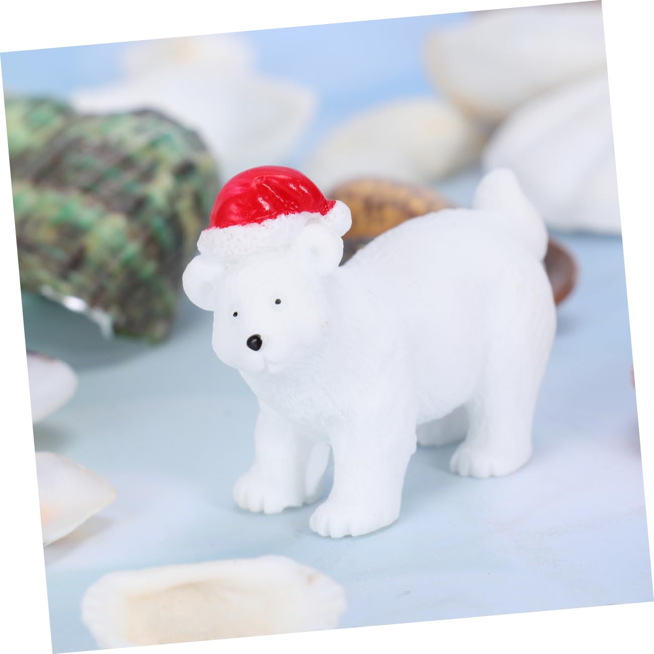 Ciieeo Elegante Decorazione Natalizia a Forma di Orso in Miniatura 6 Pezzi Ornamenti in Resina Stili multipli