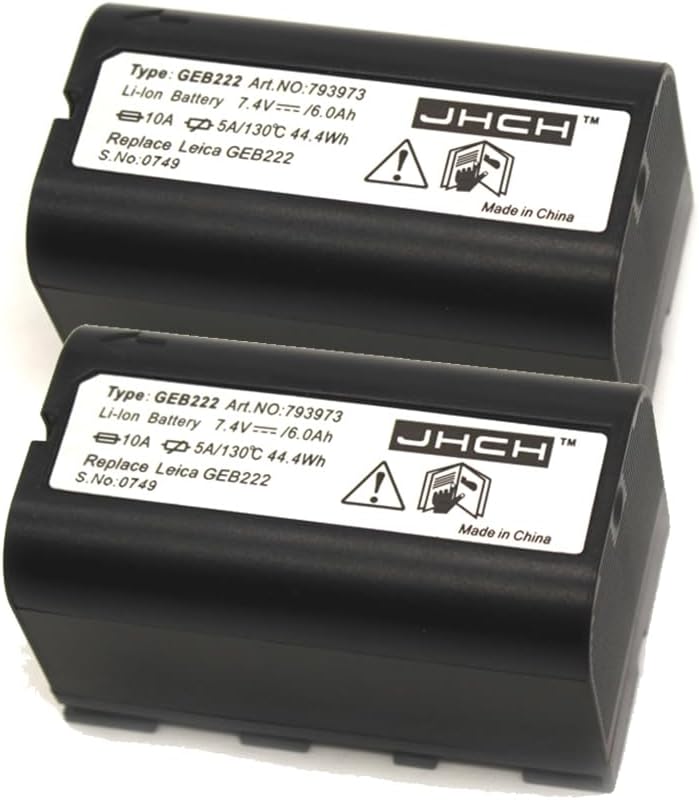 2PCS/Pack GEB222 Power Plus Lithium-Ion Battery Pack for Enhanced Performance with Lei ca ATX1200/GPS1200/GRX1200 Total Station Surveying Instruments