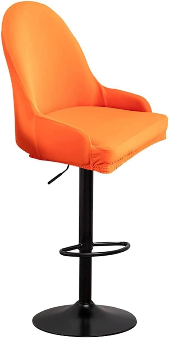 Curved Back Bar Stool Slipcovers with Arms, Bar Accent Kitchen Counter Height Chair Covers Swivel Stretch Pub Stool Slipcover for Office Dining Chair (Color : Orange, Size : 4PCS)