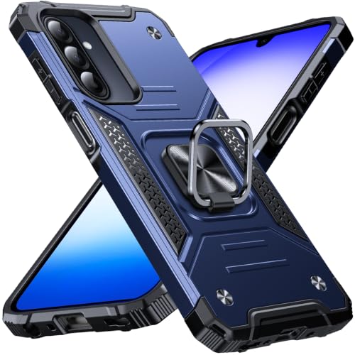 Anqrp Heavy Duty Case for Samsung Galaxy A18/A17 Case with Enhanced Ring Holder Grip Stand, Military Grade Shockproof Rugged Drop Protective Silicone Hard Samsung A18 Phone Case Cover,Blue