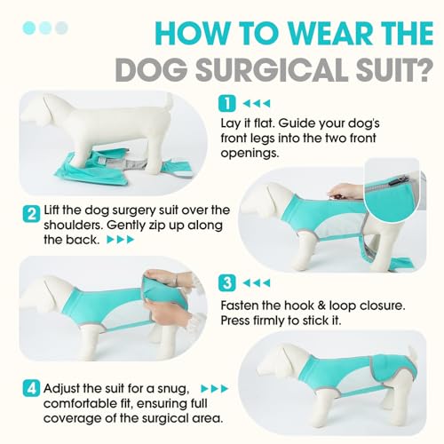 Image of IDOMIK Dog Surgery Recovery Suit for Spay Neuter, E-Collar Cone Alternative | Easy to Wear, Breathable & Protective, Adjustable Dog Onesie for Small Medium Large Dogs, Anti Licking Abdominal Wounds