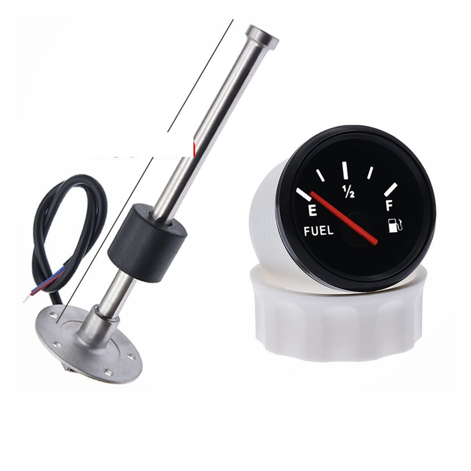 Cfwwsaq R Liquid Level Mete, 0-190 Ohm Fuel Level Gauge With Fuel Level Senso 52Mm Fuel Level With Ed Backlight Oil Indicato Range Sensor(275Mm)