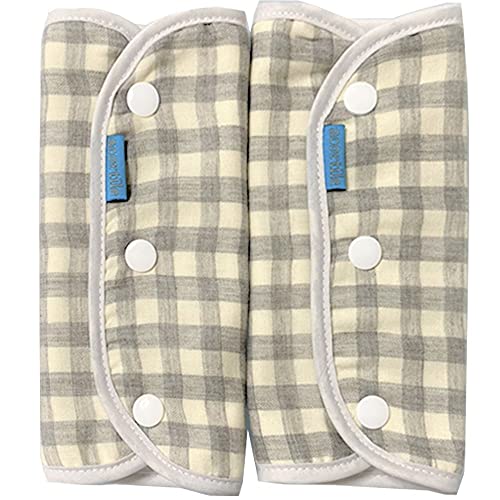 acortile よだれパッド 日本製 綿100%ガーゼ生地 よだれカバー サッキングパッド【厚手でシッカリ吸収】ふんわり優しい マイクロファイバータオル 裏生地 (グレーチェック)
