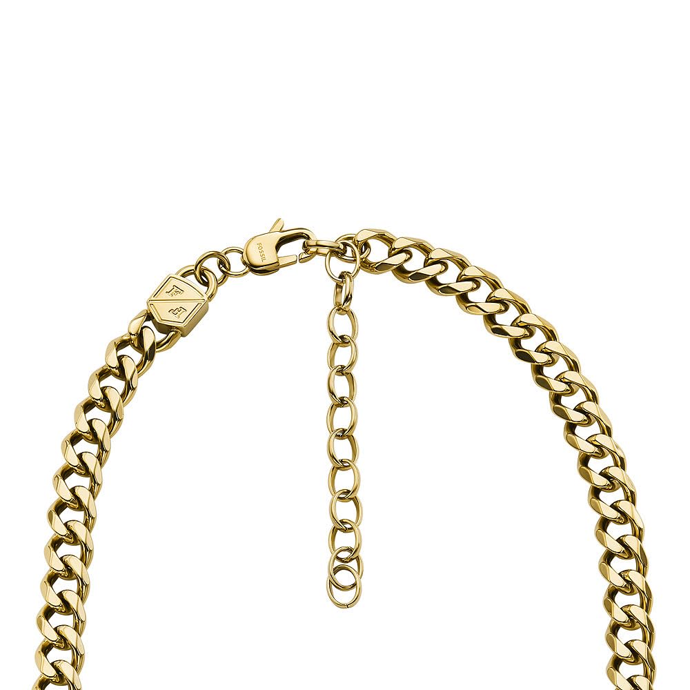 Fossil Collana unisex in acciaio inossidabile con chiusura a moschettone