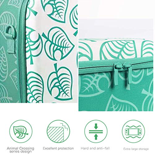 Carrying Case for Nintendo Switch, Hard Shell Protective Case with Handle and Shoulder Strap Fits Complete Switch System Console+Switch Dock, Pro Controller,Joy-Con Grip with 21 Games Cards Slots