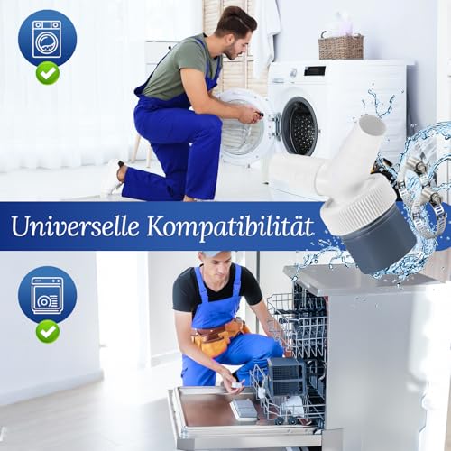 2 Stücke Abfluss Waschmaschine Doppelanschluss,T-Stück Doppelanschluss für Geschirrspüler,Eingangsstutzen für Y-Adapter von 19-24 mm und Abgang 40mm,für den Geschirrspüler,Trockner,Waschmaschine
