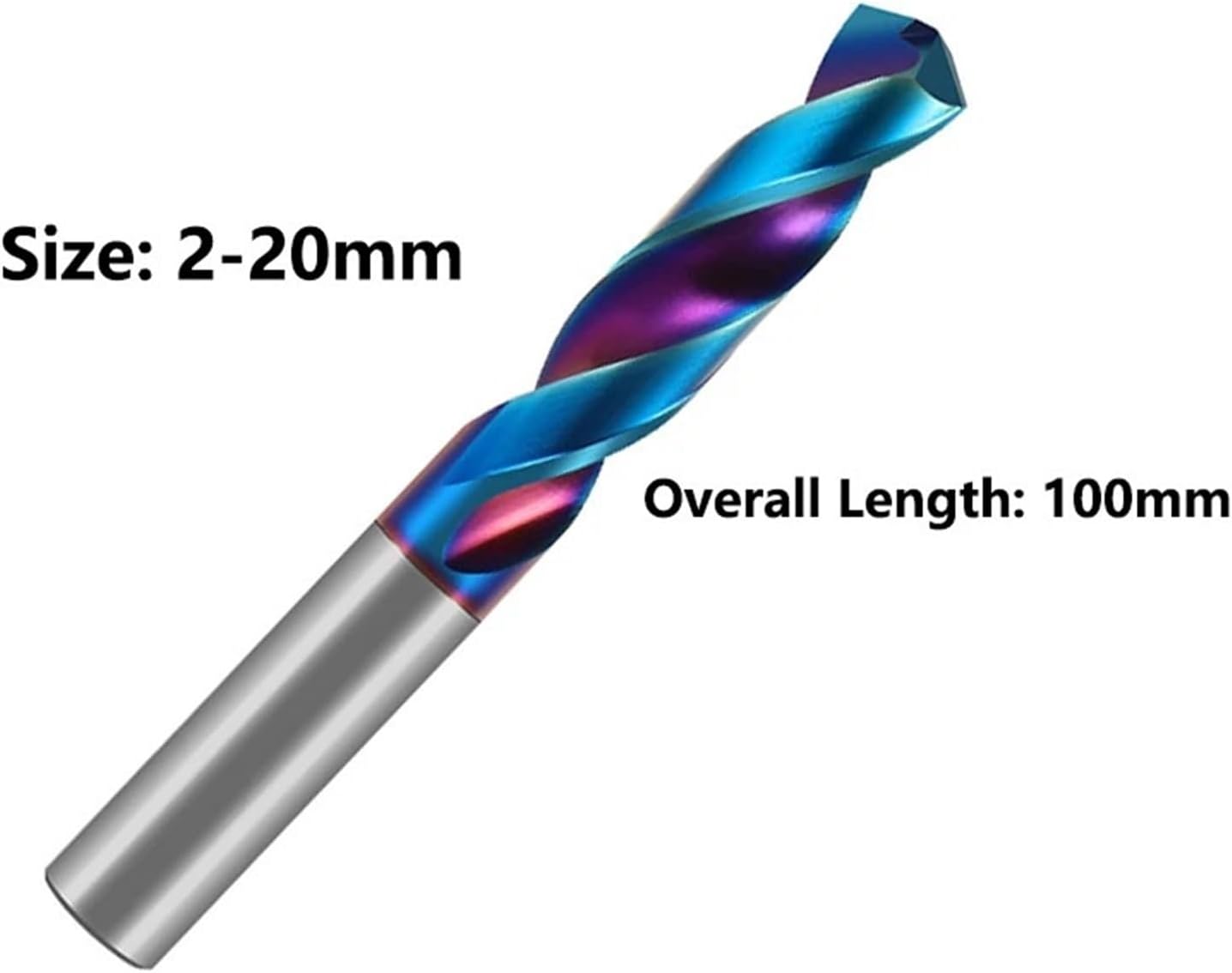 10mm-11.9mmx100mm Drill Bits Set, Spiral Flute Twist Drill Bit 1Pcs(Size:10.5mm 1pc)