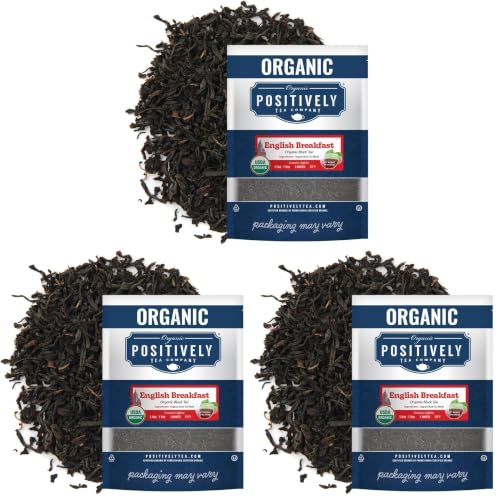 Image of Organic Positively Tea Company, English Breakfast Black Tea, Loose Leaf, 16 Ounce (Pack of 3)