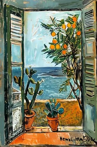 Affiche de style Henri Matisse Open Window III peinture toile paysage 40x60
