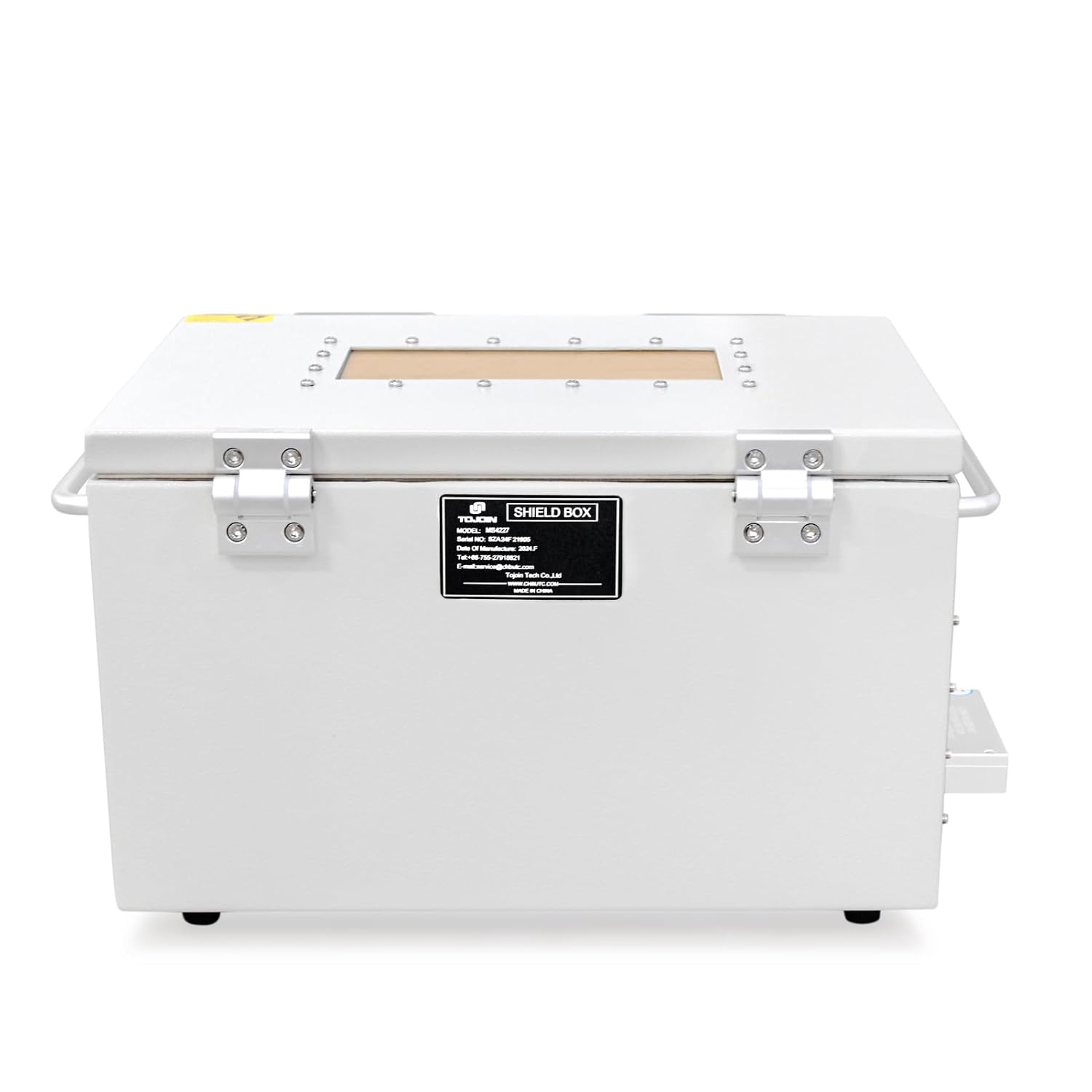 TOJOIN 0.8-8GHz Manual Visual RF Shield Box/RF Chamber/RF Enclosures/RF Shielding Box，with 2 RF Baffle Assembly and 1 EMI Filter, for OEM/WiFi/Bluetooth/Mobile R&D and Production Testing.
