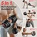 FITPLAM 4 in 1 Adjustable Dumbbell Weight Set, 45lbs Free Weights with Upgraded Nut, Used as Kettlebells, Barbell, Push Up Stand for Home, Gym, Fitness, Exercise, Suitable Men/Women, Black