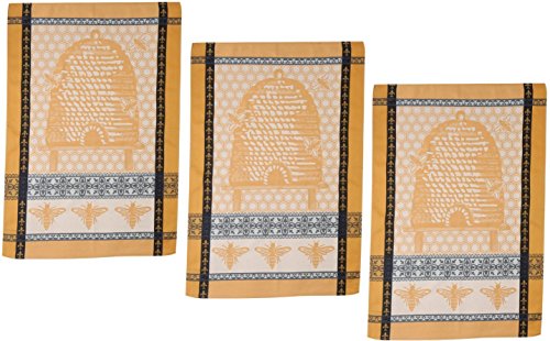 Set of 3 Bee Hive Cotton Jacquard Kitchen Towels