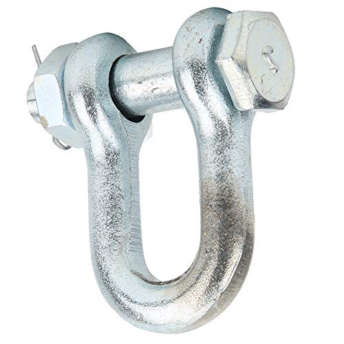Hardware Tool, G2150 Anchor Shackle 2T 3.25T 4.75T 6.5T Alloy Steel Heavy Duty Steel Bow Type with Nut Ship Lifting, Pulling and Lifting Shackles (2T)