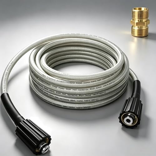 Pressure Washer Hose for Ryobi Power Washer Hose Replacement for Ryobi 25ft Durable Pressure Braided Hose RY14122 & RY141900 Anti-Kink Design High Pressure Washer Hose Parts #308835065
