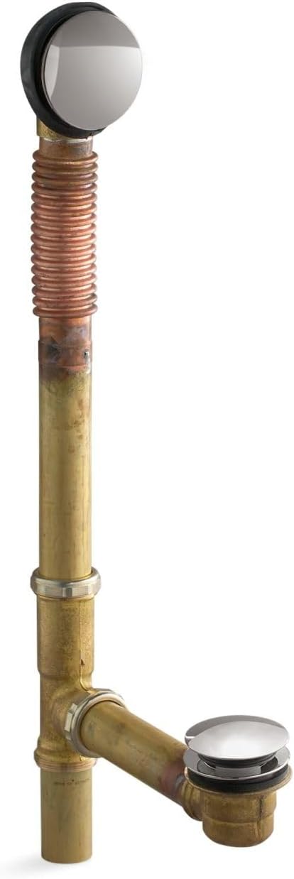 Kohler K-7259-BV 1-1/2" Toe-Tap Adj 14" to 20" Bathtub Drain Bronze