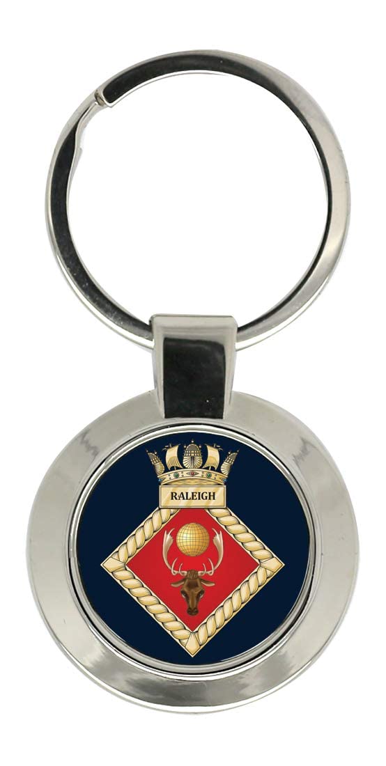 Giftshop Uk Unisex Silver Coloured Metal Hms Raleigh, Royal Navy Key Ring