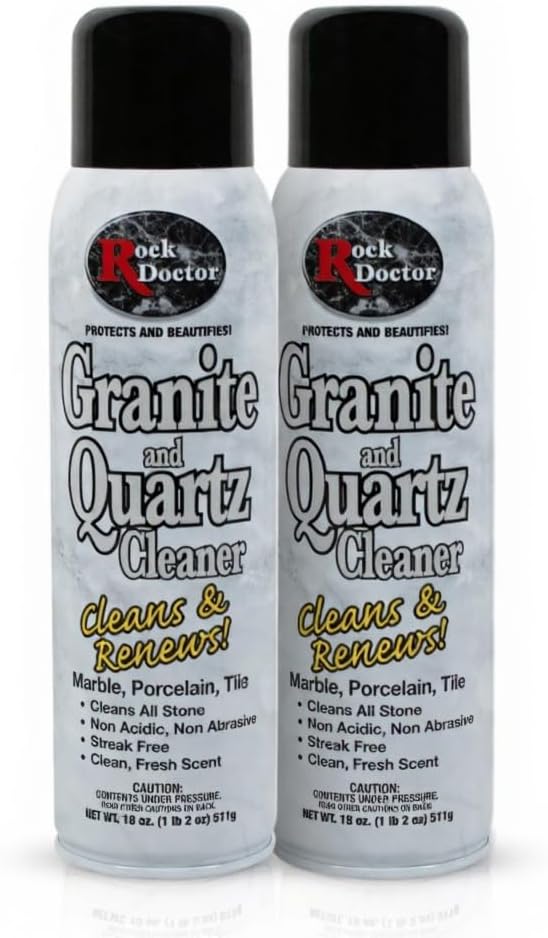 Granite Cleaner, Cleans& Renews Surfaces, Granite/Marble Countertop Cleaner, Cleaning Spray for Vanity, Table Top, Kitchen Counters, Stone Surfaces 18 Fl Oz Pack of 2