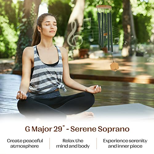 Upblend Wailua 29" Black Wind Chimes For Outside - Decorations For Home Zen, Patio, Yard, And Garden Decor, Outdoor Copper Windchimes For Clearance, Sympathy Gift, Housewarming Gift For New House #TOP5