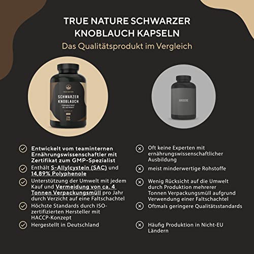 Knoblauch-Kapseln mit Schwarzem Knoblauch Extrakt von True Nature