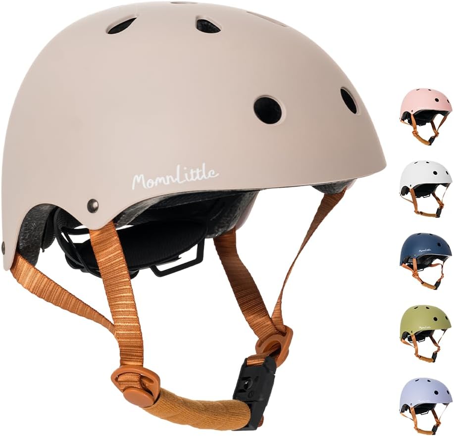 MomnLittle Kids Bike Helmet with Quick Pinch-Free Magnetic Buckle CPSC Certified Bike Helmet for Toddler Boys and Girls