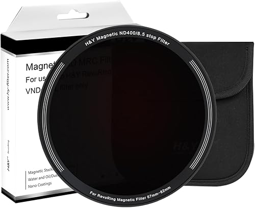 Miniatura 7 de H&Y Filtro ND y 67 72 77 3.228 in 2 en 1 Filtro de densidad neutra variable Filtro VND ND3-ND1000 1.5 a 10 paradas duras para fotografía y
