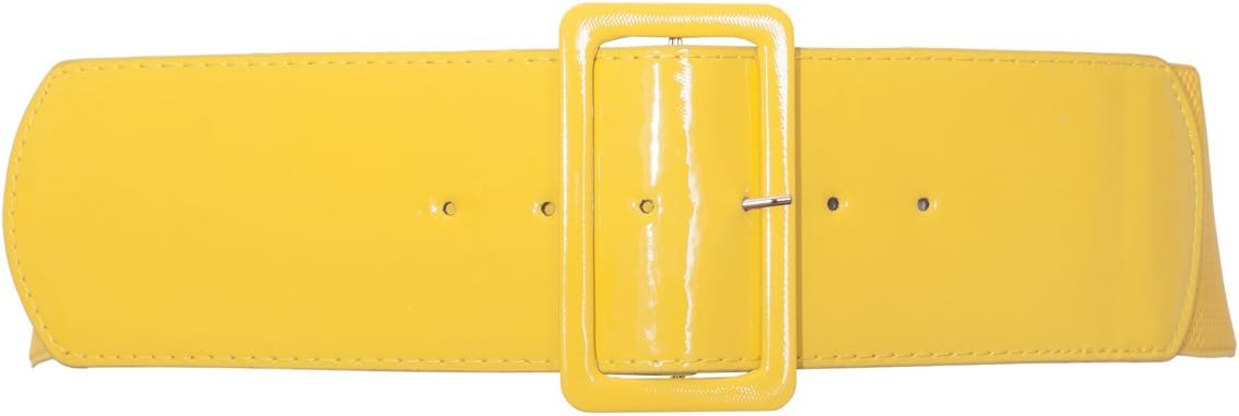 eVogues Women's Wide Patent Leather Buckle High Waist Fashion Belt