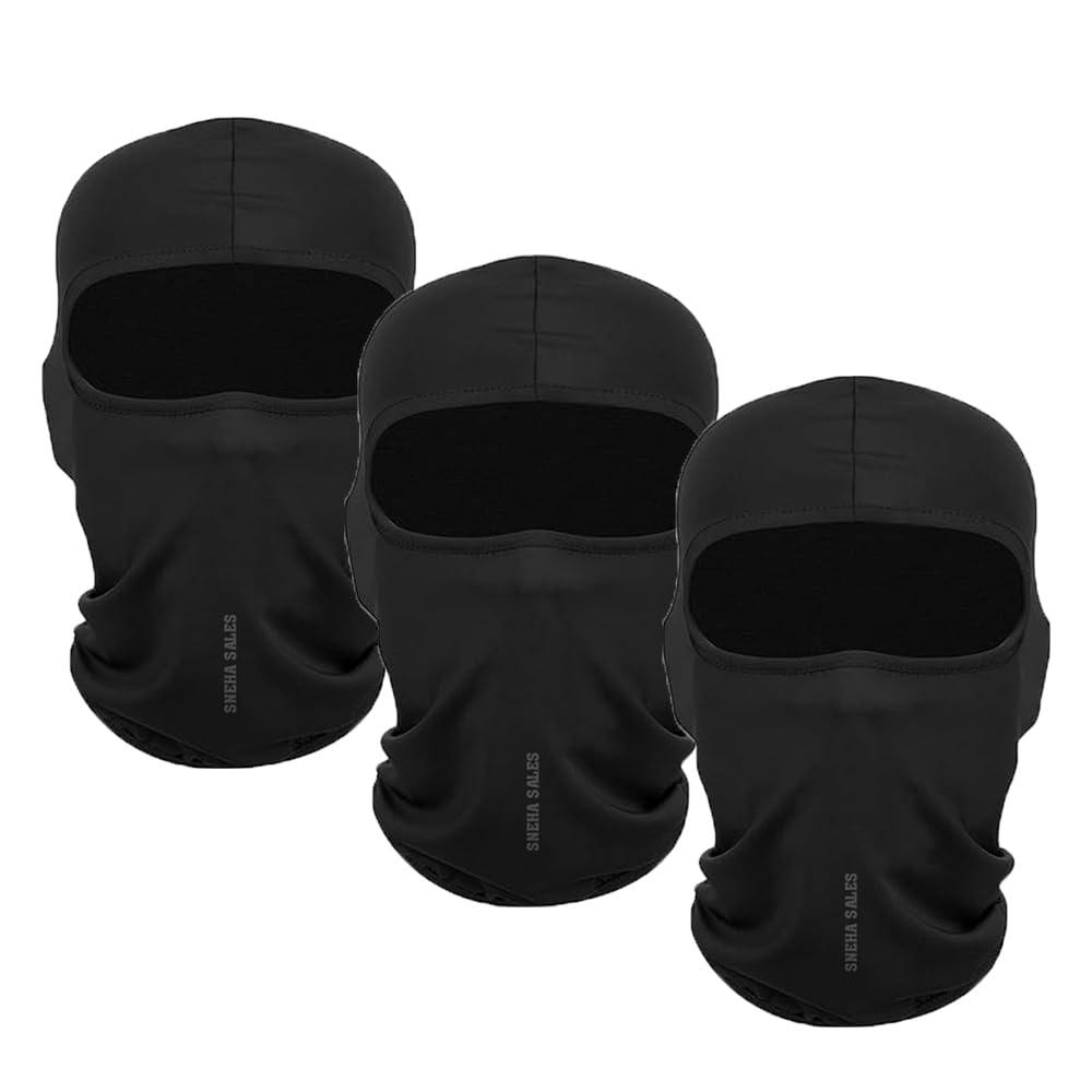 sneha sales Helmet Mask | Full Face UV Protection | Outdoor Face Cover | Dust, Wind, Sun Shield | Riding & Hiking Gear | Accessories for Men & Women (Black - Free Size)-picture-26