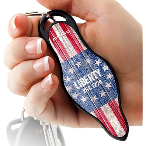 MUNIO Original Self Defense Keychain Kit - Self Protection Personal Safety Essentials, Portable Defense Kubotan, Legal for Airplane Carry - TSA Approved - Made in USA (Betsy Ross Flag) Cover