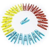 48 Pcs Soft Grip Coloured Laundry Pegs - Rust Resistant Plastic Pegs for Washing Line - Multicolour Extra Strong Clothes Clips