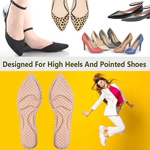 Image of Shoe Inserts, Shoe Insoles Women, High Heel Insoles, (2 Pairs Beige) Shoe Cushion Inserts Breathable, 5D Sponge Barefoot Comfort Insoles, for Massaging, Arch Pain and Foot Pain Relieve