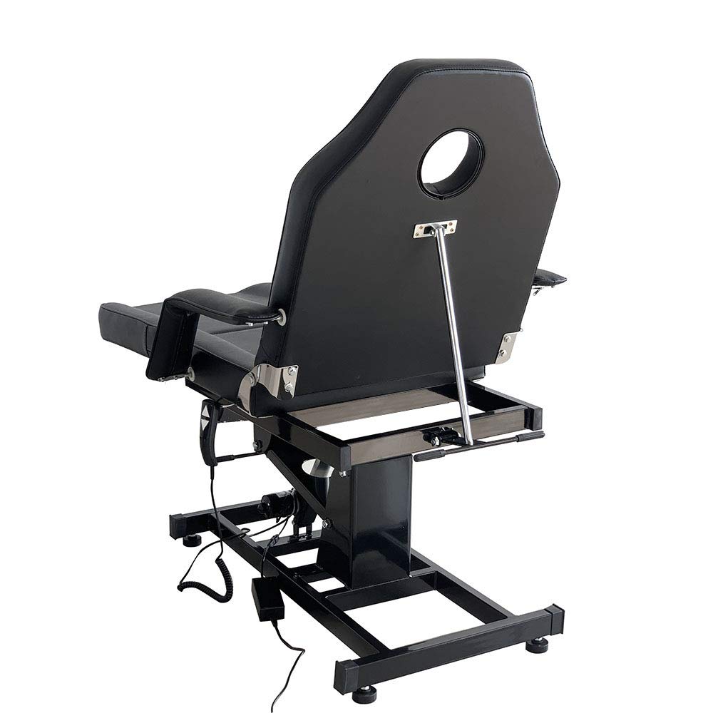 Mesa de masaje eléctrica plegable ajustable 82x180x63-87 cm piel sintética negro