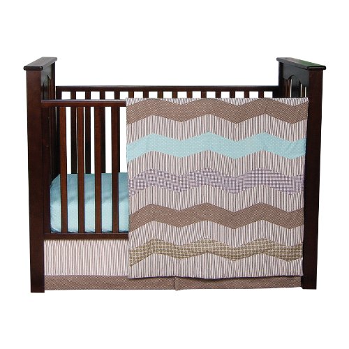 Trend Lab Cocoa Mint 3 Piece Crib Bedding Set, Taupe (110200)