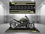 wibeart MPM Motorradmatte für Diavel V4, waschbar, rutschfest, öl- und wasserabweisend, Parkmatte für Garage, Ausstellungsraum, Wer | Black Roadster Lackierung - Größe 2: 102 x 47/260 x 120 cm