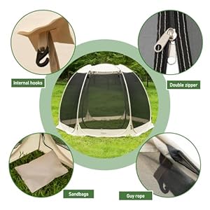 Screen House Room Camping Tent Outdoor Canopy Pop Up Sun Shelter Mesh 9 FT/12FT Instant Camping Gazebo for Patio, Backyard, Deck & Outdoor Activities (12FT) Screen House Room Camping Tent Outdoor Canopy Pop Up Sun Shelter Mesh 9 FT12FT Instant Camping Gazebo for Patio Backyard Deck Outdoor Activities 12FT
