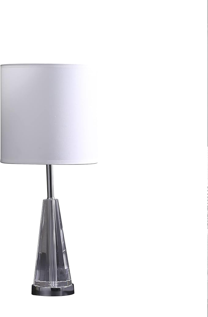 ORE ORE HBL2477 Elli Prism Cone Shape Crystal Table Lamp, Silver Chrome, 21.5"