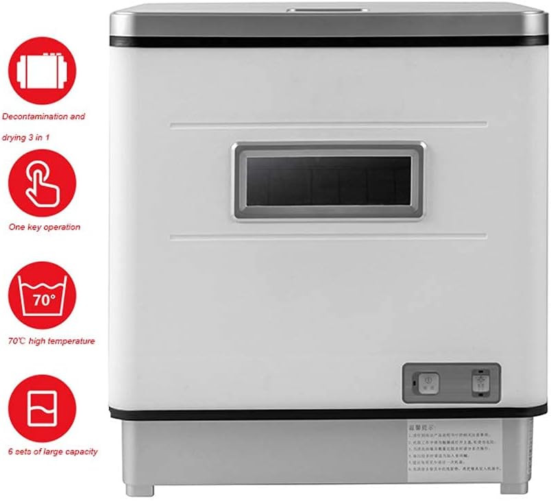 Small Dishwasher Automatic Household Smart Dishwasher Energy Efficient Design Low Noise Level No Installation Practical (Gray 42 * 38 (Gray 42 * 38 * 46cm)