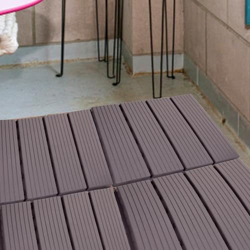 Baldosas entrelazadas para balcón sin obras, suelo de plástico resistente para renovar el patio 7